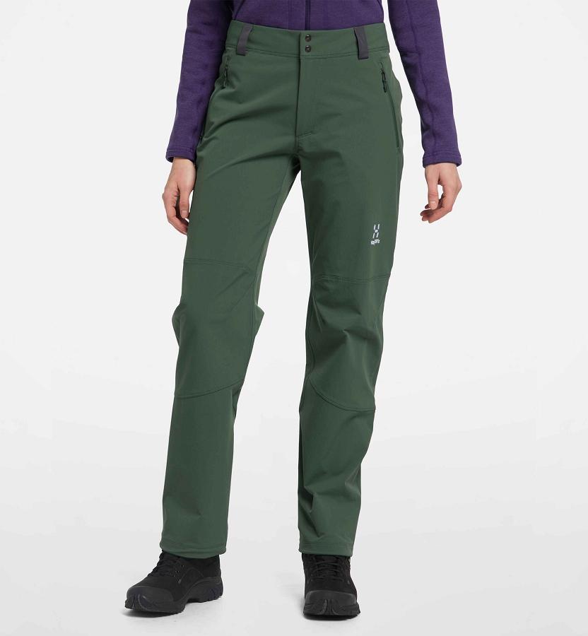 Haglöfs Morän Softshell Pants Dark Green For Womens ZDSUF4617 Australia